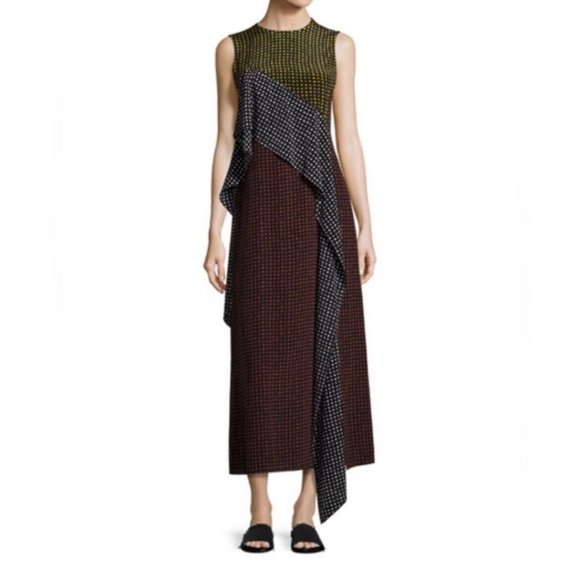 Diane Von Furstenberg Ruffle Dress Polka-dot print sz 14 NWT - Picture 1 of 7